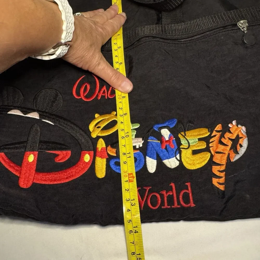 Vintage 1990's Disney World Large Tote Black  Fun Colorful Character Lettering